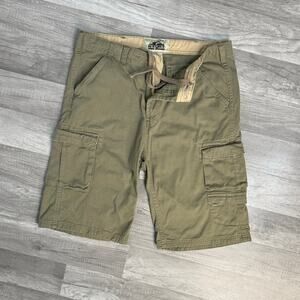 Old Mill Men’s Cargo Shorts Size 32 Hidden Drawstring Green